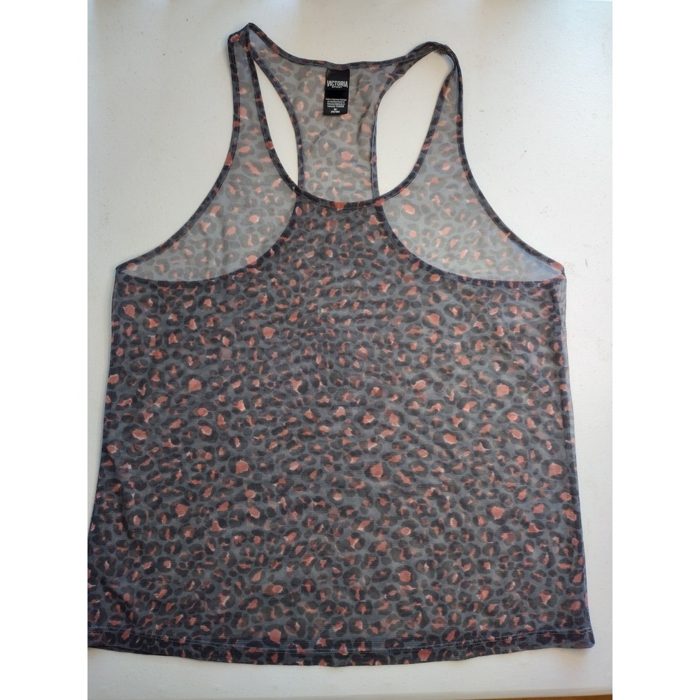 Victoria‎ Sport Leopard Print Mesh Racerback Tank Top Women's Size M